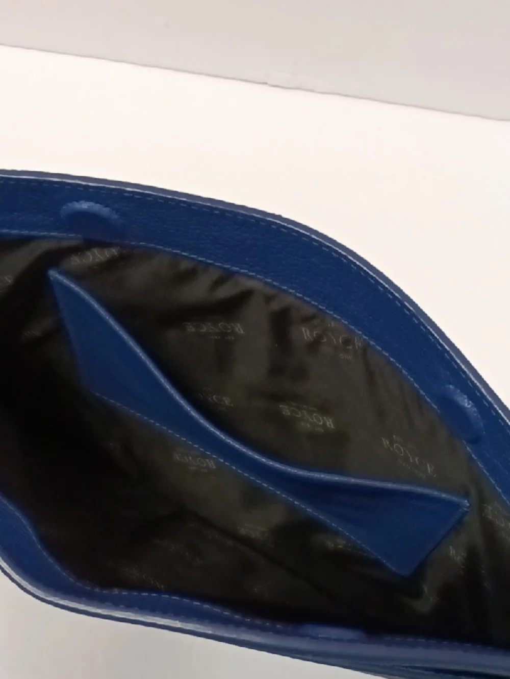 Royce New York Genuive Pebble Leather Document Holder/ Folio Royal Blue